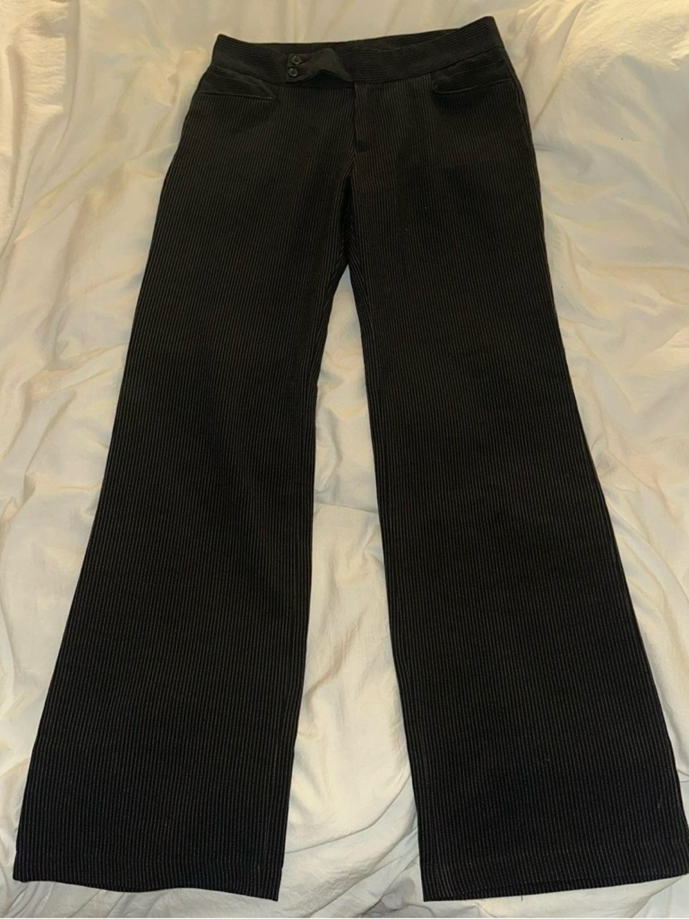 Women’s Pinstriped Low Rise Wide-Leg Pants